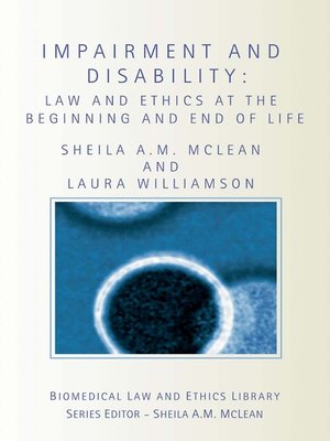 cover image of Impairment and Disability